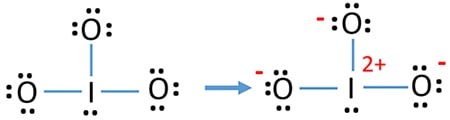 mark charges on atoms in IO3-